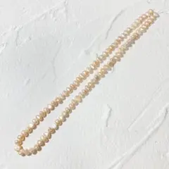 染めなし♡天然色♥️小粒バロック♥オレンジ 淡水パール 5.5mm 40cm 連材