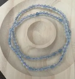 専用⭐︎アクアマリン　極細カットデザイン　ブレスレット　３ミリ　2本セット