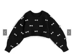 GRL リボンニットトップス 黒