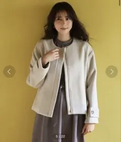 【新品】index ノーカラーショートコート