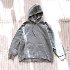 GU ジーユー　裏起毛　フード付きパーカー　L グレー　シンプル　合わせやすい