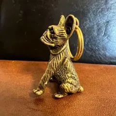 真鍮製 フレンチブルドッグ 置物 キーホルダー キーリング