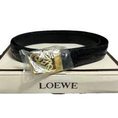 新品未使用 希少 LOEWE クロコ ベルト アナグラム　エキゾチックレザーのサムネイル