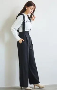LILLIANCARAT 2025SS フリルサスペンダーパンツ