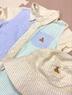 babyGAP ストライプロンパースと帽子セット