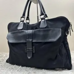 ポールスミス ビジネスバッグ ナイロン 黒 レザー 異素材 薄型 メンズのサムネイル