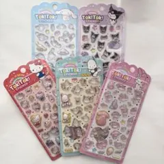 韓国サンリオ TOK!TOK!ステッカー 5枚セット ぷっくりシール