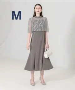 Leja ケープ風スパンコール刺繍ボレロマーメイド パーティードレス