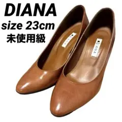 未使用級 DIANA ダイアナ パンプス ブロックヒール レザー 23cm