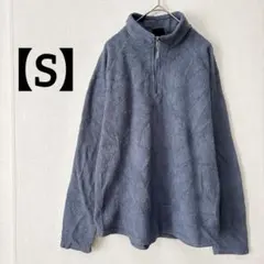 32°HEAT【S】ボアフリース ハーフジップ トレーナー ブルーグレー