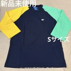 アディダスオリジナルス 新品未使用 七分袖Tシャツ(ネイビー/S)