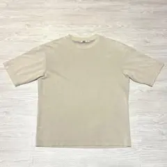 ユニクロ　エアリズムコットンオーバーサイズTシャツ 5分袖　M ライトグレー