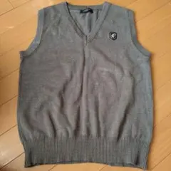 COMME CA ISM グレー Vネックニットベスト