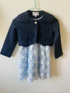 フォーマルドレス【120】ジャケット付き水色ドレス　入学式　卒園