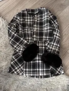 【美品】GRL セットアップ S チェック柄 ツイード ファージャケット