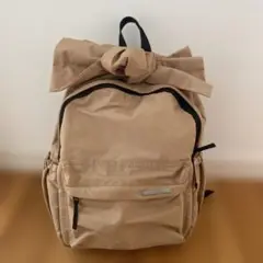 branshes リボン付きベージュリュック　Mサイズ