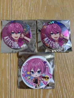 AMPTAK×COLORS けちゃ 2025 夏グッズ 缶バッジ 3枚セット