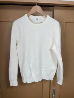 【人気】UNIQLO ウォッシャブルストレッチミラノリブクルーネックセーター　L