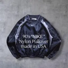 USA製90s 白タグNIKE ナイキ ナイロンプルオーバースウッシュ刺繍ロゴのサムネイル