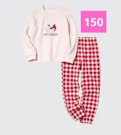 【タイムセール】ユニクロ　サンリオ　キティ　フリースセット　150㌢　パジャマ