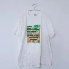 フルーツオブザルーム クルーネック 半袖 プリント柄 Tシャツ L 白 綿 街着