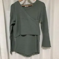 LOWRYSFARM ニット セーター ベスト ビスチェ セット グリーン