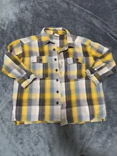 petit main チェック柄 長袖シャツ 110cm 男の子