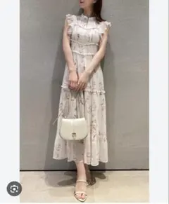 SNIDEL スナイデル　Sustainaプリントプリーツワンピース