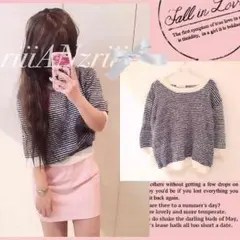 新品【ふわふわニット♡7部袖】11198