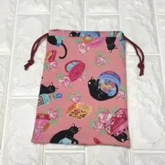 レトロコスメと黒猫さん♪ハンドメイド＊御朱印帳入れ☆巾着袋