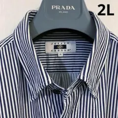JOSEPH ABBOUD ストライプ 長袖シャツ 2Lサイズ