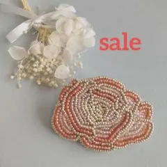 お花のビーズ刺繍ブローチ 春 ローズ ブローチ セレモニーにも★【9】