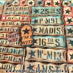 ★1.5×8　2×8㎝　星　革タグ　★　デニムリメイク　デニムチャーム　★