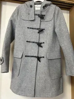 グレー ダッフルコート フード付き