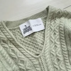 ユナイテッドアローズ　ハミルトンラムウール ケーブルニット ミント　人気色