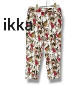 ★美品★カジュアル プリント パンツ クロップド丈   ゴム 花柄  総柄 M