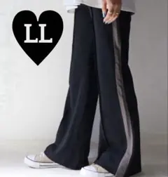 しまむら nozomi ラインフレアパンツ L L ブラック