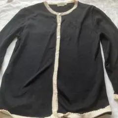 Aylesbury ニットカーディガン 7部袖 黒・アイボリー