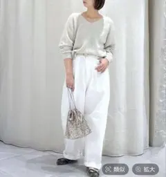 BABYLONE ホワイトカジュアルパンツ リブドロワ タンクトップ 2点のサムネイル