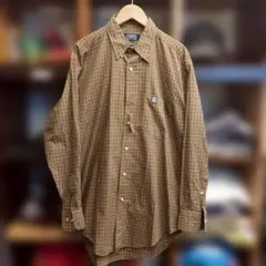 90年代 RalphLoren CHAPS 長袖シャツ M ブラウン系チェック