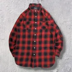90s オンブレチェック　長袖シャツ　ネルシャツ　コットン　アメカジ　グランジ