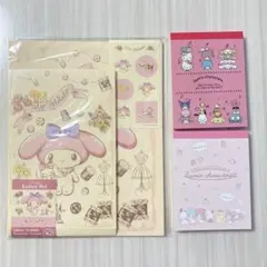 [新品] マイメロディ レターセット & サンリオキャラクターズ ミニメモ帳