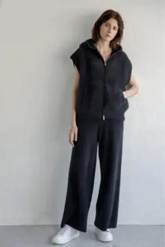 BACCAウールレース ナローストレートパンツ/ウールレースニットミニ