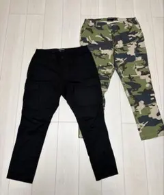 DREAM TEAM カーゴパンツ 2本セット Mサイズ カモ柄 ブラックのサムネイル