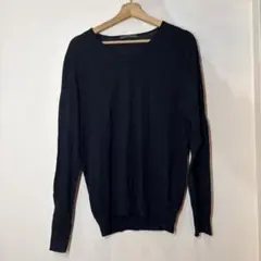 ネイビー Vネック 長袖ニット