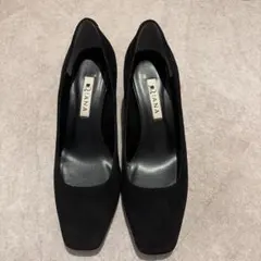 DIANA ブラック スエード パンプス 中ヒール 6cm