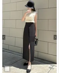 スリット タイト スカート 黒 グレイル スリットナロースカート [gc178]