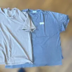 ベージュとグレーのTシャツ