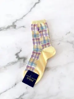 Polo Ralph Lauren チェック柄ソックス　黄色　紫のサムネイル