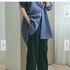 URBAN RESEARCH DOORS ブラックドット柄イージーパンツ M